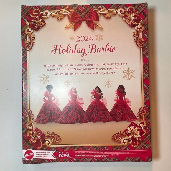 Barbie Signature 2024 Holiday Blonde Doll - Plaid Gown Collector Edition Mattel - Picture 3 of 10
